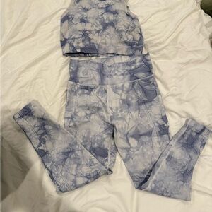 Blue Tie-Dye Activewear Set